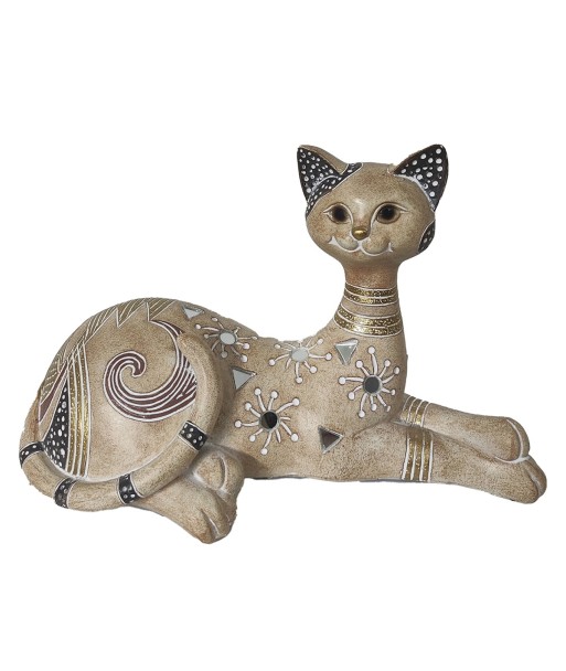 ORIGEN Home Decor Gato Animales | Figura de Gato Gris - 15x24x11cm