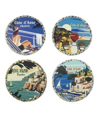 Salvamantel Vintage Azul Cerámica - Juego de 4 Unidades para Decoración de Mesa, Regalo Ideal y Complementos