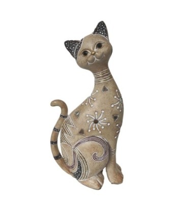 ORIGEN Home Decor Gato Animales | Figura de Gato Gris - 23x12x6cm