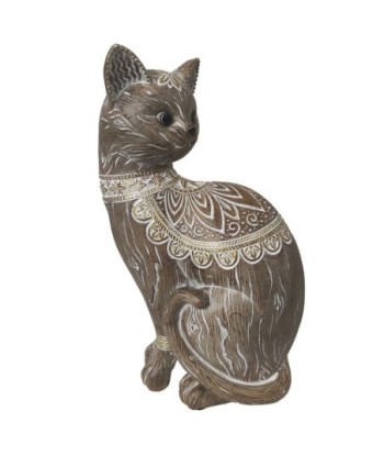 ORIGEN Home Decor Gato Animales | Figura de Gato Gris - 24x15x10cm
