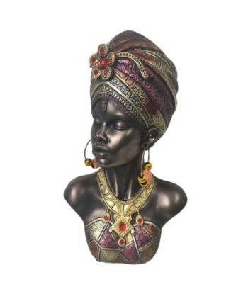 ORIGEN Home Decor Africana Africanas Y Elefantes | Gris - 27x15x11cm Figura Decorativa de Mujer Africana en Resina
