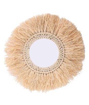 ORIGEN Home Decor Espejo De Hierba Redondo Vintage 60x60x3cm Marrón | Espejos Decorativos