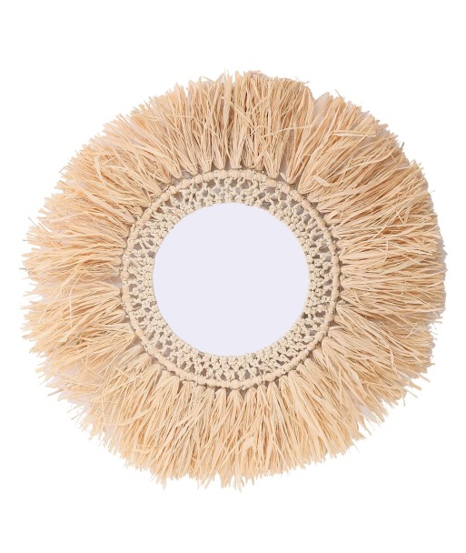 ORIGEN Home Decor Espejo De Hierba Redondo Vintage 60x60x3cm Marrón | Espejos Decorativos