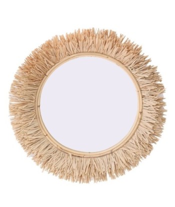 ORIGEN Home Decor Espejo De Hierba Redondo - Marrón Vintage 45cm | Espejos Decorativos de Palma y Hierba Marina