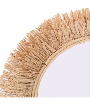 ORIGEN Home Decor Espejo De Hierba Redondo - Marrón Vintage 45cm | Espejos Decorativos de Palma y Hierba Marina