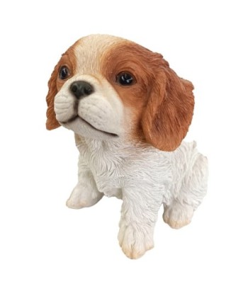 ORIGEN Home Decor Perro Animales Figura de Perro Blanco - 12x11x8cm