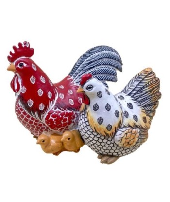 ORIGEN Home Decor Gallo Gallina Pollito Animales Figura de Gallina Rojo 12x15x12cm