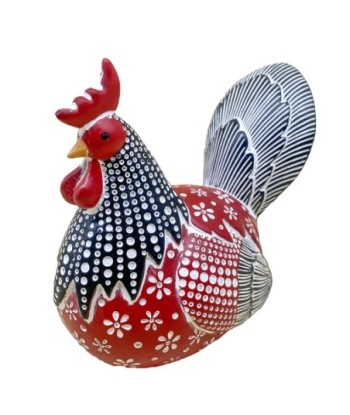 ORIGEN Home Decor Gallo Figura de Gallina Rojo - 14x18x10cm