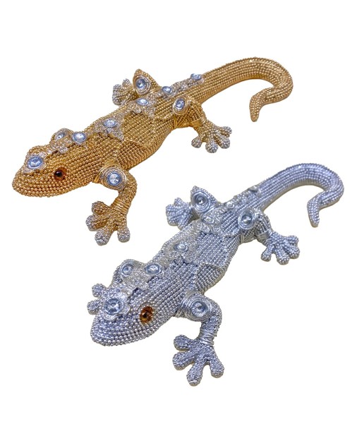 ORIGEN Home Decor Lagarto 2U Animales | Figura de Lagarto Gris - 6x24x11cm