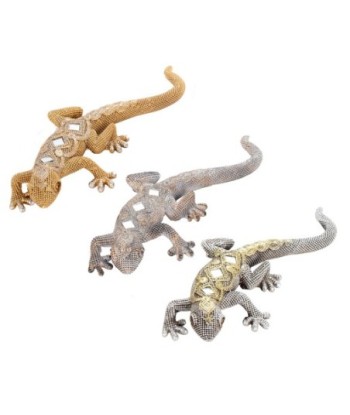 ORIGEN Home Decor Lagarto 3U Animales Figura de Lagarto Gris - 5x25x11cm