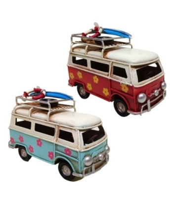 ORIGEN Home Decor Autobus 2U Vehiculos Vintage | Modelismo Terrestres Azul - 8x11x5cm