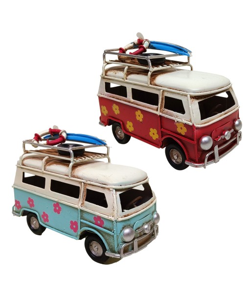 ORIGEN Home Decor Autobus 2U Vehiculos Vintage | Modelismo Terrestres Azul - 8x11x5cm