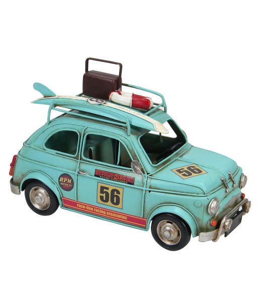 ORIGEN Home Decor Coche Metal Vehiculos Vintage Azul 16x27x14cm