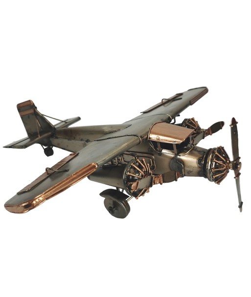 ORIGEN Home Decor Avion Metal Vehiculos | Modelismo de Aviación Gris - 9x33x33cm