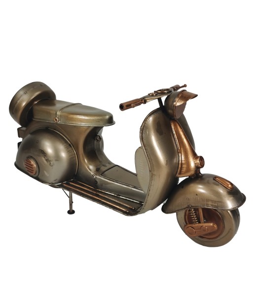 ORIGEN Home Decor Scooter Metal Vintage | Figura Decorativa Moto Italiana Gris 16x29x10cm