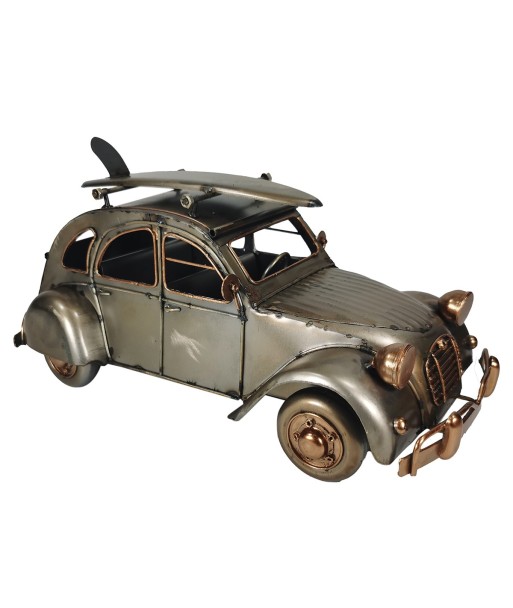 ORIGEN Home Decor Coche Metal Vehículos Vintage Gris - Figura Decorativa 17x31x15cm
