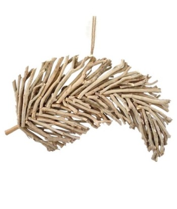 ORIGEN Home Decor Hoja Colgantes Marrón 34x65x5cm - Figura de Rattan para Decoración del Hogar