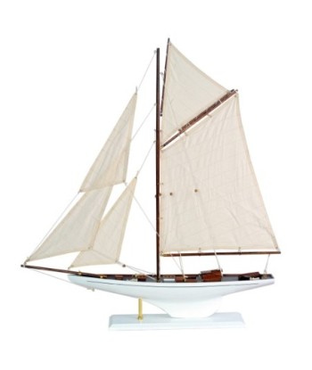 Barco Velero de Madera 82 cm - Decoración Náutica Vintage para el Hogar y Oficina