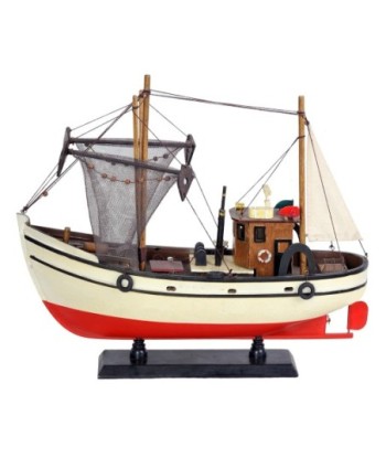 ORIGEN Home Decor Barco Pesquero Vehiculos | Modelismo de Barcos Crudo - 38x45x14cm