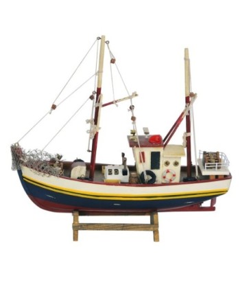 ORIGEN Home Decor Barco Pesquero Vehiculos | Modelismo de Barcos Plateado - 28x30x8cm