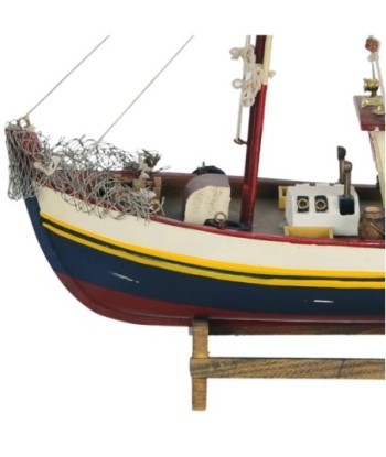 ORIGEN Home Decor Barco Pesquero Vehiculos | Modelismo de Barcos Plateado - 28x30x8cm