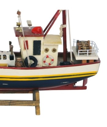 ORIGEN Home Decor Barco Pesquero Vehiculos | Modelismo de Barcos Plateado - 28x30x8cm