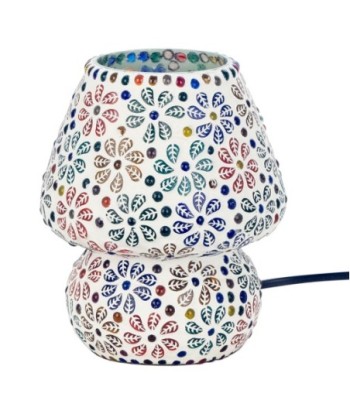 Lámpara mosaico sobremesa estilo India 18cm vidrio escayola
