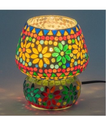 Lámpara de Mosaico Multicolor para Mesa de Estilo Étnico