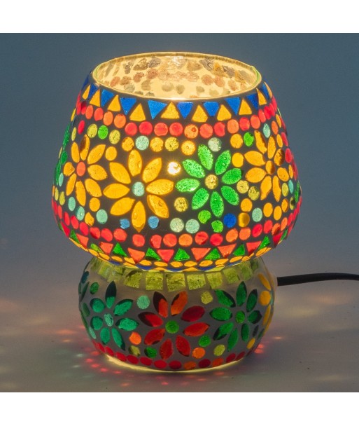 Lámpara de Mosaico Multicolor para Mesa de Estilo Étnico