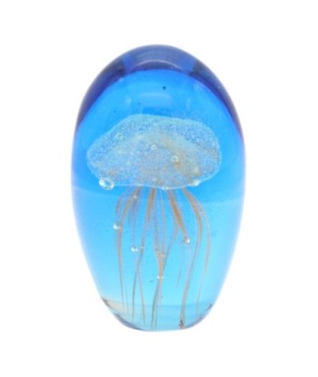 ORIGEN Home Decor Pisapapel Medusa Azul - 11x7x7cm | Elegante Pisapapeles de Cristal