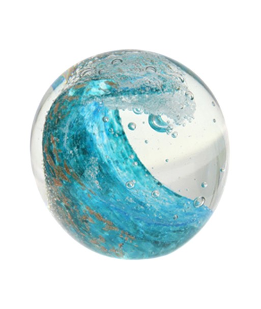 ORIGEN Home Decor Pisapapel Ola Pisapapeles | Diseño Plateado Ovalado - 9x9x9cm