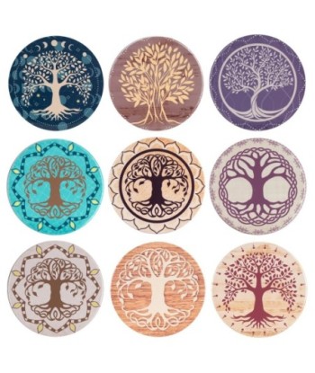 ORIGEN Home Decor Posavasos Arbol Vida 9U Plateado Redondo - 1x11x11cm