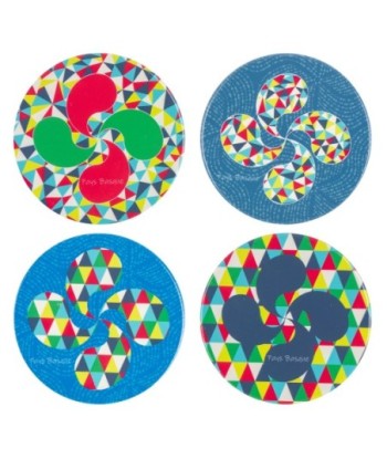 ORIGEN Home Decor Posavasos 4U Azul Redondo - Set de 4 Posavasos de Cerámica para Cocina y Comedor