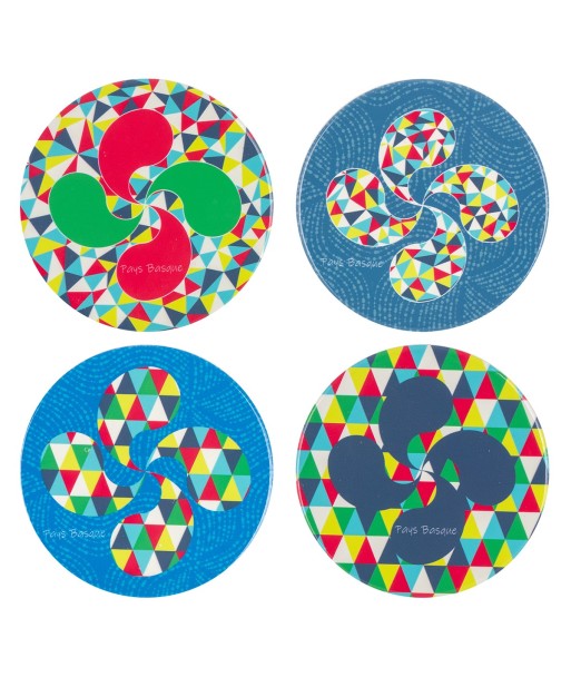 ORIGEN Home Decor Posavasos 4U Azul Redondo - Set de 4 Posavasos de Cerámica para Cocina y Comedor