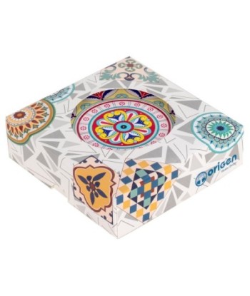 ORIGEN Home Decor Posavasos Redondo 4U Azul - Juego de 4 Posavasos Vintage para Cocina y Comedor