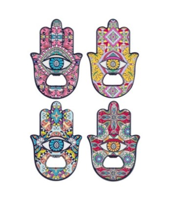 ORIGEN Home Decor Destapador Mano de Fatima 4U Abrebotellas | Blanco - 1x12x8cm