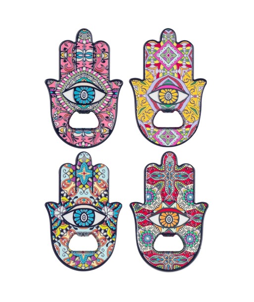 ORIGEN Home Decor Destapador Mano de Fatima 4U Abrebotellas | Blanco - 1x12x8cm