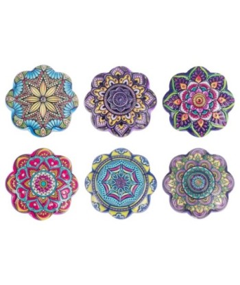 ORIGEN Home Decor Magneticos Mandala 6U Magneticos Gris Redondo 1x4x4cm