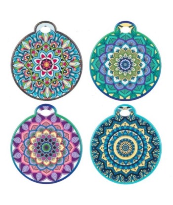 ORIGEN Home Decor Salvamantel Mandala 4U Gris Redondo - 0x19x17cm