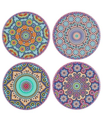 ORIGEN Home Decor Posavasos Mandala 4U | Posavasos Vintage Redondo - 11x11cm