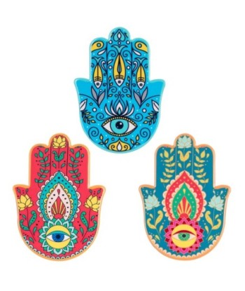 ORIGEN Home Decor Posavasos Mano Fatima 3U Azul - Set de 3 Posavasos Vintage para Cocina - Decoración de Mesa