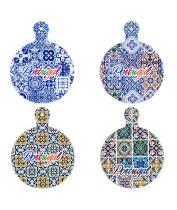 ORIGEN Home Decor Salvamantel Hidraulico 4U Vintage Azul Cerámica 1x23x18cm