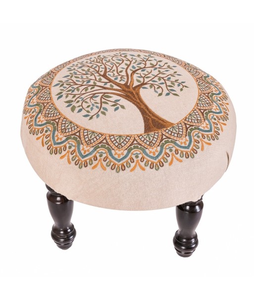 Puff con patas arbol vida estilo étnico y bohemio para decorar tu hogar