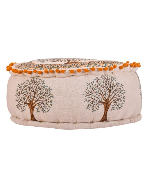 Puff arbol vida 46x20cm decoración hogar estilo étnico