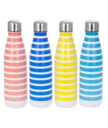 Botella Térmica Multicolor con Rayas, Ideal para Bebidas Frías y Calientes, Perfecta para Regalos y Uso Diario