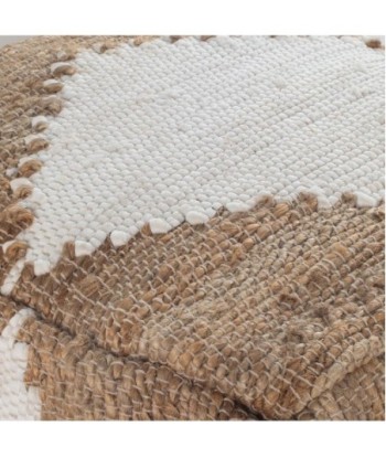 Puf Bohemio de Algodón y Yute de 45x45 cm para Decoración del Hogar