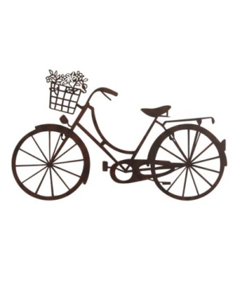 ORIGEN Home Decor Adorno Pared Bicicleta Apliques Metal Gris Vintage 38x64x1cm