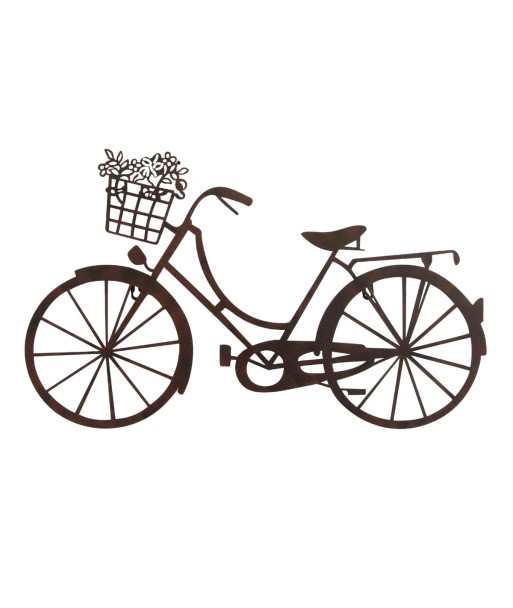 ORIGEN Home Decor Adorno Pared Bicicleta Apliques Metal Gris Vintage 38x64x1cm