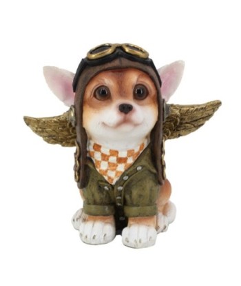 Figura de Perro Chihuahua Bohemio de Resina 15 cm, Adorno Decorativo para Amantes de Mascotas