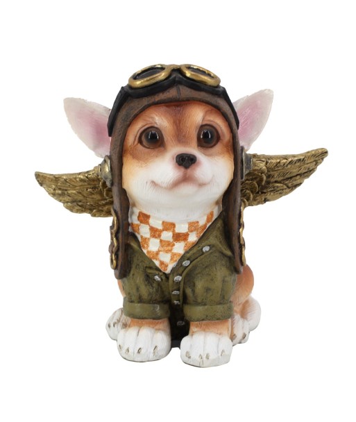 Figura de Perro Chihuahua Bohemio de Resina 15 cm, Adorno Decorativo para Amantes de Mascotas